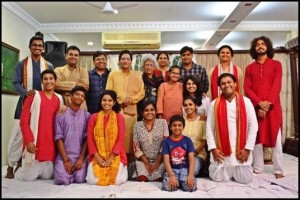 Gillo team with Dr. Devendra Sharma, Dr. Devdutt Pattanaik, Pt. Ram Dayal Sharma and Shama Zaidi