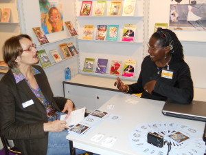 At the Frankfurt Book Fair (BuchMesse), talking about FEMRITE