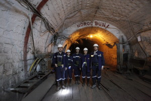 Part of the UnderGround team at the entrance to Petrila mine. Photo: Vlad Petri, 2012.